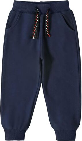 Funnymore 3 Pack Toddler Boys and Girls Cotton Pull on Sweatpant with Drawstring in Saudi Arabia