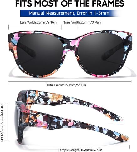Xfeel Polarized Sunglasses Over Glasses for Women Trendy Shades Over Prescription Eyeglasses Sun Glasses in Saudi Arabia