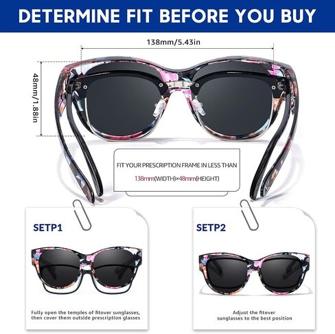 Xfeel Polarized Sunglasses Over Glasses for Women Trendy Shades Over Prescription Eyeglasses Sun Glasses in Saudi Arabia