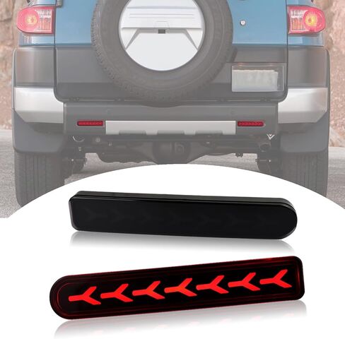 Smoked Housing Full LED Rear Bumper Reflector Fog DRL Kit for Toyota FJ Cruiser 2007-2023, Function as Dynamic Sequential Turn Signal Lights，Daytime Running Light,Brake Light Kit (Smoke) in Kuwait