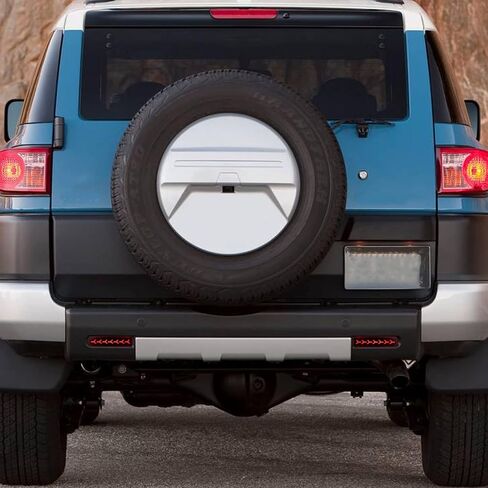 Smoked Housing Full LED Rear Bumper Reflector Fog DRL Kit for Toyota FJ Cruiser 2007-2023, Function as Dynamic Sequential Turn Signal Lights，Daytime Running Light,Brake Light Kit (Smoke) in Kuwait