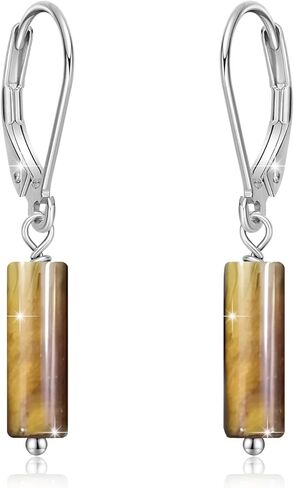 Turquoise/Black Onyx Earrings for Women Bar Leverback Earrings 925 Sterling Silver Turquoise/Black Onyx everback Dangle Earrings Turquoise/Black Onyx Jewelry for Prom Mother's Day in Kuwait