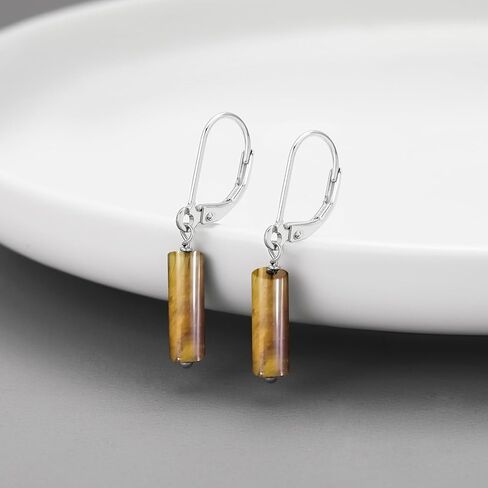 Turquoise/Black Onyx Earrings for Women Bar Leverback Earrings 925 Sterling Silver Turquoise/Black Onyx everback Dangle Earrings Turquoise/Black Onyx Jewelry for Prom Mother's Day in Kuwait