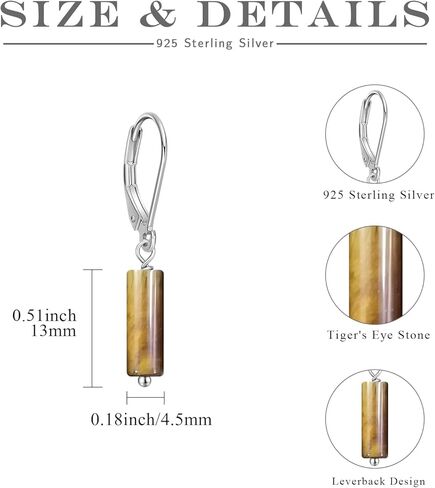 Turquoise/Black Onyx Earrings for Women Bar Leverback Earrings 925 Sterling Silver Turquoise/Black Onyx everback Dangle Earrings Turquoise/Black Onyx Jewelry for Prom Mother's Day in Kuwait