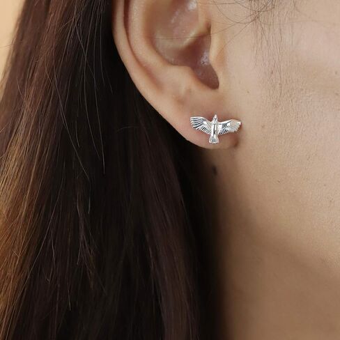 Boma Jewelry Sterling Silver Flying Eagle Bird Stud Earrings in Saudi Arabia
