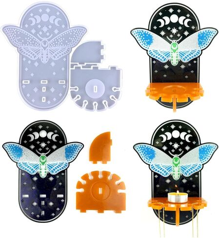 3 قطعة حامل شموع الهالوين قالب من السيليكون للتعليق على الحائط على شكل ثعبان هريرة عثة رف تخزين للمهرجانات ديكور المنزل راتنجات الايبوكسي قالب صب ثلاثي الأبعاد صناعة يدوية رف حائط لعيد القديسين in Kuwait