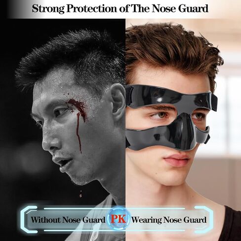Sports Face Guard, Nose Guard for Broken Nose, Basketball Football Softball Training Face Shield Masks with Foam Padding for Men and Women in Kuwait