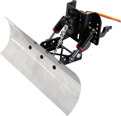 مجرفة ثلج من الألومنيوم RC 1/18/مجموعة محراث الثلج مع محرك مؤازر 9G 180° لترقية السيارة الزاحفة RC 1/18 TRX4m (أسود) in Kuwait