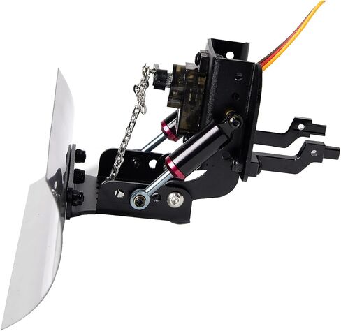 مجرفة ثلج من الألومنيوم RC 1/18/مجموعة محراث الثلج مع محرك مؤازر 9G 180° لترقية السيارة الزاحفة RC 1/18 TRX4m (أسود) in Kuwait
