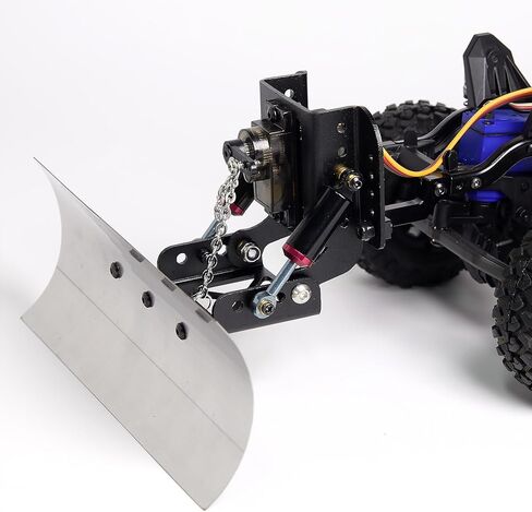 مجرفة ثلج من الألومنيوم RC 1/18/مجموعة محراث الثلج مع محرك مؤازر 9G 180° لترقية السيارة الزاحفة RC 1/18 TRX4m (أسود) in Kuwait