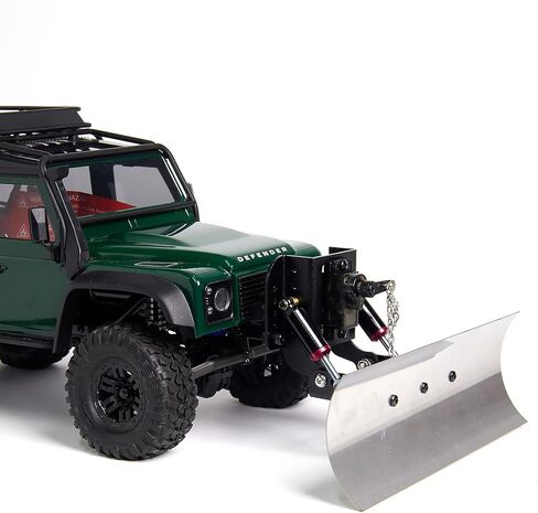 مجرفة ثلج من الألومنيوم RC 1/18/مجموعة محراث الثلج مع محرك مؤازر 9G 180° لترقية السيارة الزاحفة RC 1/18 TRX4m (أسود) in Kuwait
