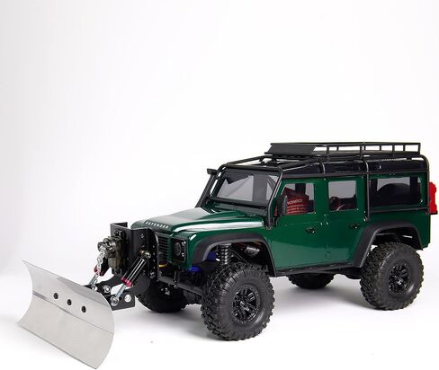 مجرفة ثلج من الألومنيوم RC 1/18/مجموعة محراث الثلج مع محرك مؤازر 9G 180° لترقية السيارة الزاحفة RC 1/18 TRX4m (أسود) in Kuwait