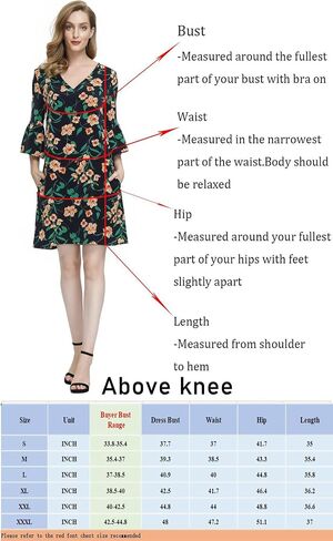 BUENOS NINOS Dresses for Womens Summer Bell Sleeve V-Neck Shift Dress Mini Dress in Kuwait