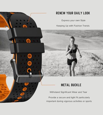 AZANU 22 Universal Quick Release Watch Band Replacement, 22mm Silicone Sport Band for Men Women Breathable Waterproof in Saudi Arabia