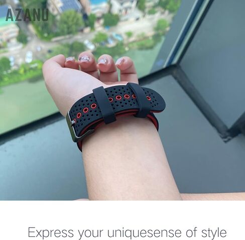 AZANU 22 Universal Quick Release Watch Band Replacement, 22mm Silicone Sport Band for Men Women Breathable Waterproof in Saudi Arabia