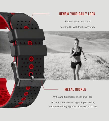 AZANU 22 Universal Quick Release Watch Band Replacement, 22mm Silicone Sport Band for Men Women Breathable Waterproof in Saudi Arabia