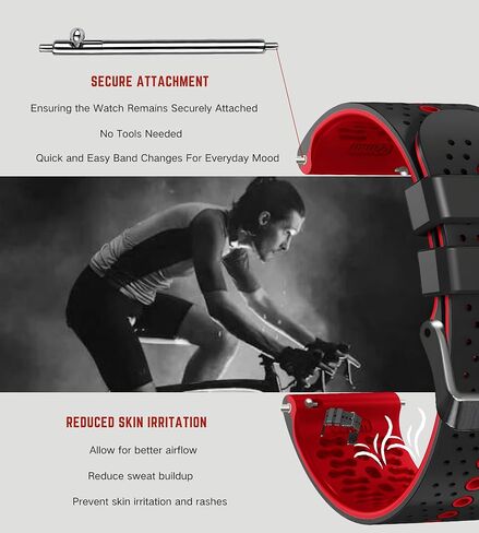AZANU 22 Universal Quick Release Watch Band Replacement, 22mm Silicone Sport Band for Men Women Breathable Waterproof in Saudi Arabia