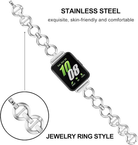 سوار ساعة TRUMiRR لهاتف Galaxy Fit 3 للنساء، سوار ساعة من الفولاذ المقاوم للصدأ حزام مجوهرات أنثوي لهاتف Samsung Galaxy Fit 3 in Kuwait