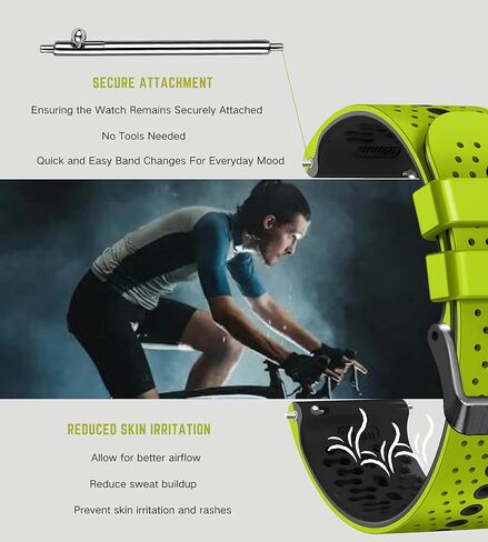 بديل لسوار ساعة AZANU 22 عالمي سريع الإصدار، سوار رياضي من السيليكون 22 مم للرجال والنساء قابل للتنفس ومقاوم للماء in Kuwait