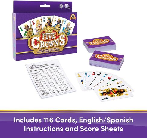 لوحة النتائج Five Crowns - ورقة نتائج بديلة مكونة من 130 صفحة، بطاقة نقاط لعبة البطاقات، مسارات 7 لاعبين في وقت واحد، هدية للأطفال، هدايا عيد الميلاد in Saudi Arabia