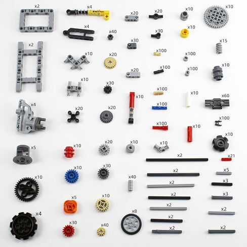 1533 PCS Technical Part Building Block Accessories Technical Car Gear Cross Axle Wheel Connector Piece Set Chain Link Pins Connector Joints Brick MOC Pack Bulk Toy in Saudi Arabia