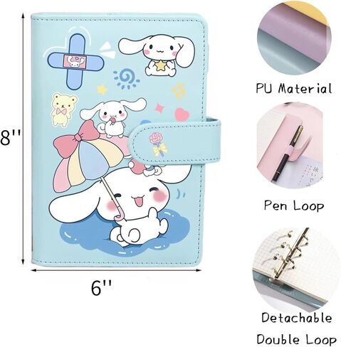 Diary with MagBuckle for Girls, A6 Lined Journal,Cute School Supplies Kawaii Anime Cartoon Stationery Gift With Stickers (Purple) in Saudi Arabia