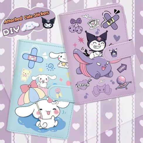 Diary with MagBuckle for Girls, A6 Lined Journal,Cute School Supplies Kawaii Anime Cartoon Stationery Gift With Stickers (Purple) in Saudi Arabia
