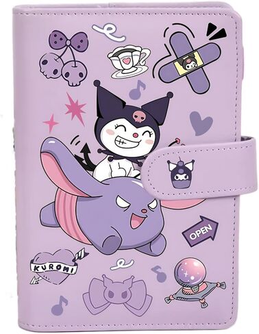 Diary with MagBuckle for Girls, A6 Lined Journal,Cute School Supplies Kawaii Anime Cartoon Stationery Gift With Stickers (Purple) in Saudi Arabia