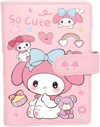 Diary with MagBuckle for Girls, A6 Lined Journal,Cute School Supplies Kawaii Anime Cartoon Stationery Gift With Stickers (Purple) in Saudi Arabia