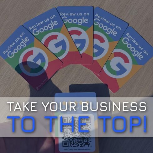 Reusable Review Tap Card for Google Reviews - 4-Cards Pack - QR & Tap NFC Review Card - Review Us on Google Tap Card - iPhone & Android - Boost my Reviews Card - Set Up at Home | by MESSAGENES in Saudi Arabia