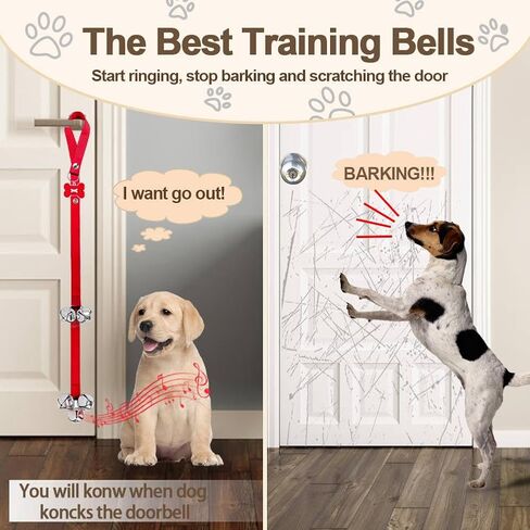 2 Pcs Dog Door Bells Dog Doorbell to go Outside Puppy Train Bell for Dogs to Ring to go Potty Puppy Toilet Training Bell for Door Knob Girl Puppy Essentials Accessories (Pink) in Kuwait
