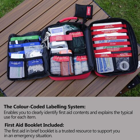 Waterproof First Aid Kit -Labeled Compartments Trauma Kits, Advanced Large Emergencies Medical Kits for Cars, Boats, Camping, Hurricanes and Outdoor Emergencies- 262 Piece Kit in Kuwait