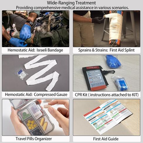 Waterproof First Aid Kit -Labeled Compartments Trauma Kits, Advanced Large Emergencies Medical Kits for Cars, Boats, Camping, Hurricanes and Outdoor Emergencies- 262 Piece Kit in Kuwait