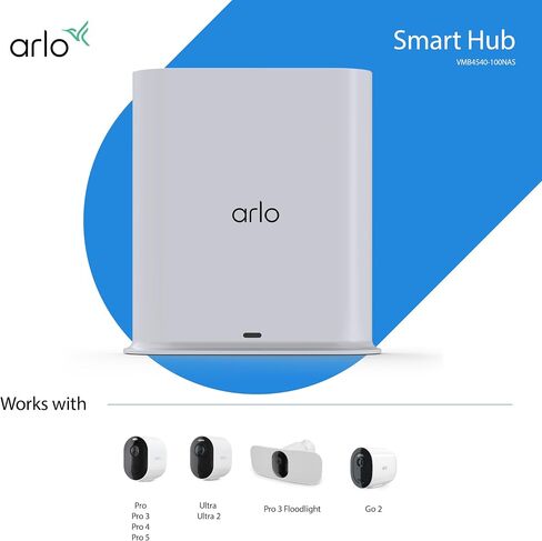 Arlo Pro SmartHub - ملحق معتمد من Arlo - يربط كاميرات Arlo بشبكة Wi-Fi، ويعمل مع Arlo Ultra 2، Ultra، Pro 5S 2K، Pro 4، Pro 3، Pro 2، Floodlight، كاميرات جرس الباب الأساسية والفيديو - VMB4540 in Saudi Arabia