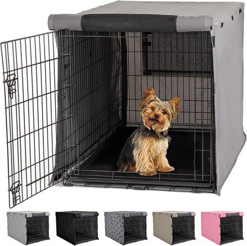 GORILLA GRIP Dog Crate Covers, Wire Kennel Topper, 24 in, Gray in Kuwait