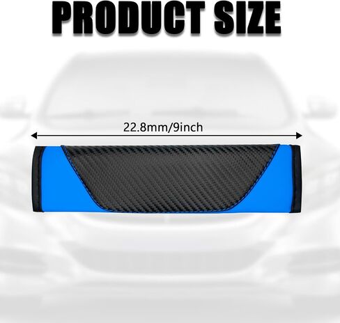2PCS Car Seat Belt Cover, Carbon Fiber Soft Shoulder Strap Covers Harness Pads, Breathable Leather Safety Seatbelt Pads Helps Protect Your Neck and Shoulders (Blue) in Saudi Arabia