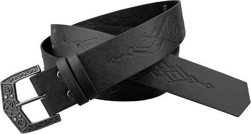 HiiFeuer Medieval Alchemy Faux Leather Buckle Belt, Fantasy Embossed Wizard Knight Belt for LARP Cosplay in Saudi Arabia