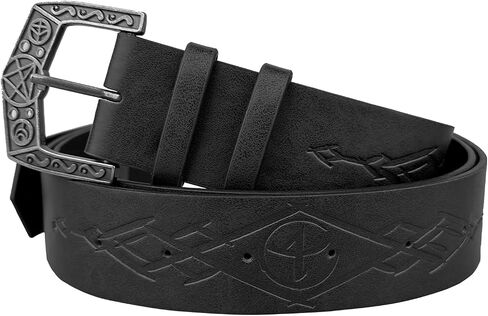 HiiFeuer Medieval Alchemy Faux Leather Buckle Belt, Fantasy Embossed Wizard Knight Belt for LARP Cosplay in Saudi Arabia