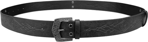 HiiFeuer Medieval Alchemy Faux Leather Buckle Belt, Fantasy Embossed Wizard Knight Belt for LARP Cosplay in Saudi Arabia