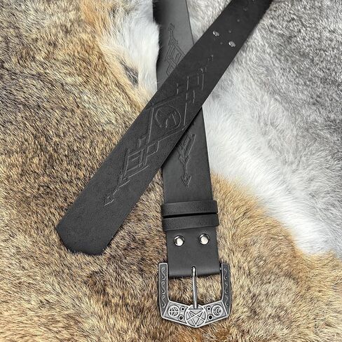 HiiFeuer Medieval Alchemy Faux Leather Buckle Belt, Fantasy Embossed Wizard Knight Belt for LARP Cosplay in Saudi Arabia