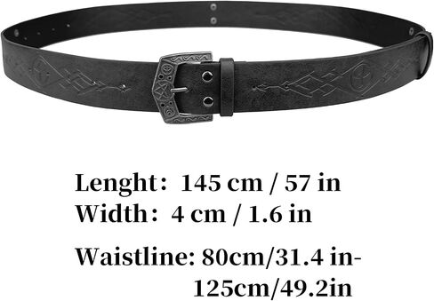 HiiFeuer Medieval Alchemy Faux Leather Buckle Belt, Fantasy Embossed Wizard Knight Belt for LARP Cosplay in Saudi Arabia