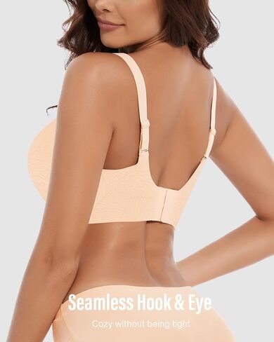 Womens Seamless Bras No Underwire Push Up V Neck Wireless Bralettes with Soft Support Full Coverage Bra Floral Collection in Saudi Arabia