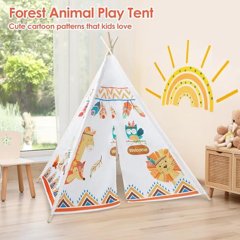 Kids Teepee Tent Toddler Tent Indian Tipi Tent for Kids Upgrade Stable Indoor Tent Playhouse Outdoor Play Tent for Girls & Boys in Saudi Arabia