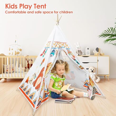 Kids Teepee Tent Toddler Tent Indian Tipi Tent for Kids Upgrade Stable Indoor Tent Playhouse Outdoor Play Tent for Girls & Boys in Saudi Arabia