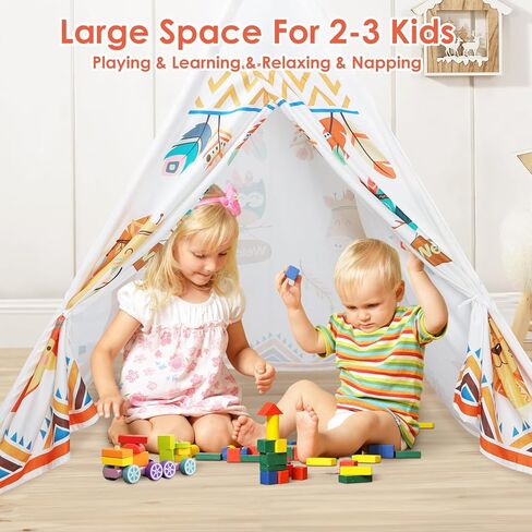 Kids Teepee Tent Toddler Tent Indian Tipi Tent for Kids Upgrade Stable Indoor Tent Playhouse Outdoor Play Tent for Girls & Boys in Saudi Arabia