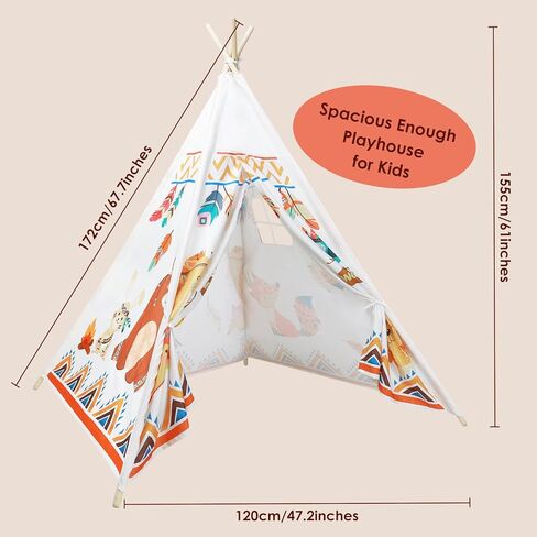 Kids Teepee Tent Toddler Tent Indian Tipi Tent for Kids Upgrade Stable Indoor Tent Playhouse Outdoor Play Tent for Girls & Boys in Saudi Arabia