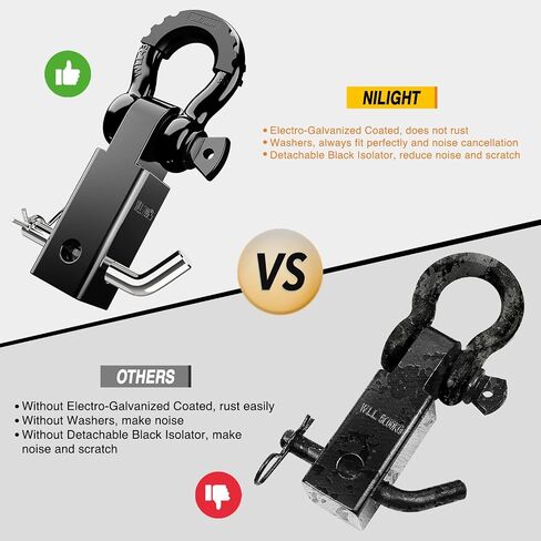 Nilight 10 Ton Winch Snatch Block Towing Pulley Blocks 22,000 LBS Capacity, Heavy Duty Off-Road Recovery Accessory for Synthetic Rope or Steel Cable, Universal Tackle Block for for Truck, Tractor, ATV in Saudi Arabia