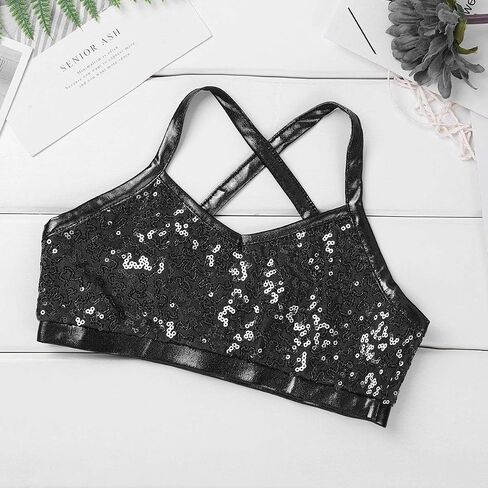 iEFiEL Kids Girls 2PCS Tankini Ballet Dance Sports Gym Workout Polka Dots Tank Top Bottoms in Saudi Arabia