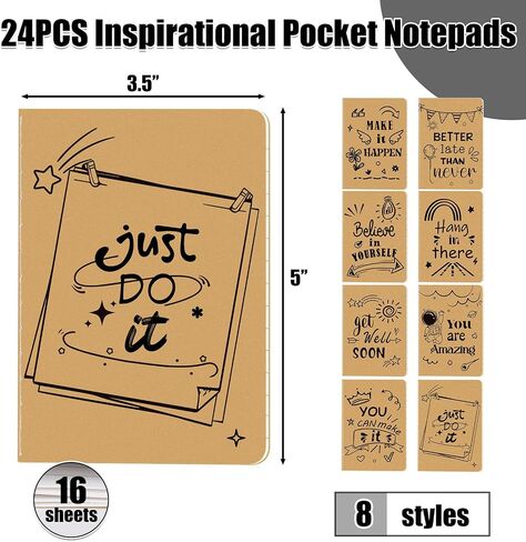 Koogel 24 قطعة من دفاتر الجيب، دفاتر ملاحظات جيب ملهمة مبطنة دفاتر ملاحظات صغيرة الحجم 3.5 × 5 بوصة مقاومة للماء للمدرسة والمكتب والمنزل والسفر in Saudi Arabia