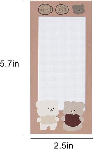 ANKOMINA 5 Pack Cute Cartoon Bear Memo Notes Writing Pads Scarpbook Message Notes Notepads Chesk List to Do List Memo Stationery Office School Supplies,50 Sheets/Pack,5.7x2.5 in in Saudi Arabia